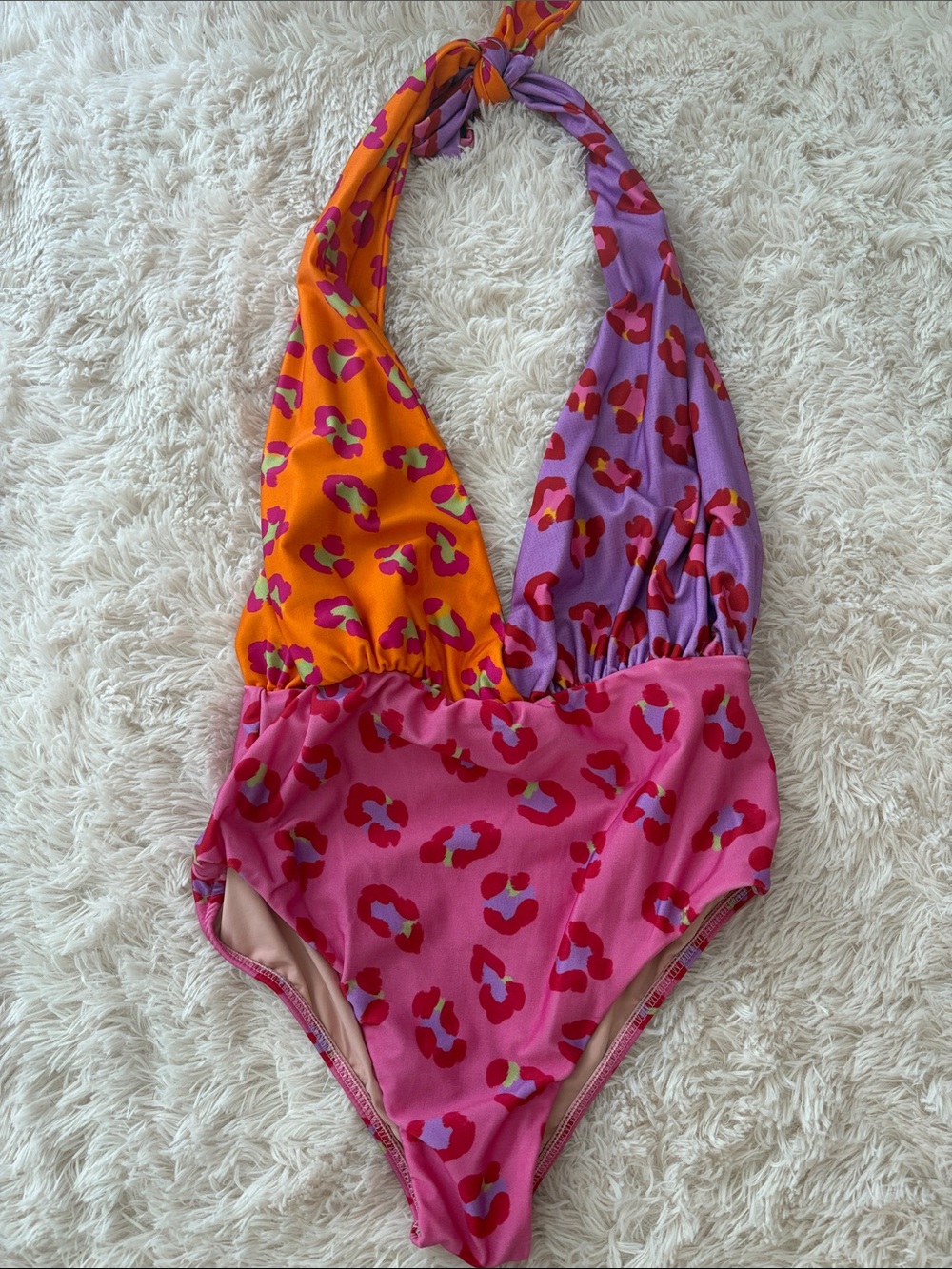 Farm Rio Multicolor Leopard Print One-Piece Swimsuit